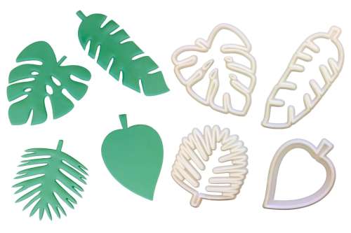 Tropical Leaves Fondant Cutters - set of 4 - Click Image to Close